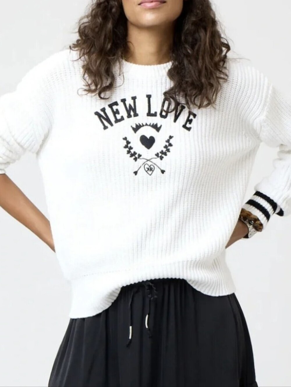 NWT Kerri Rosenthal Boyfriend Crewneck Sweater-New Love